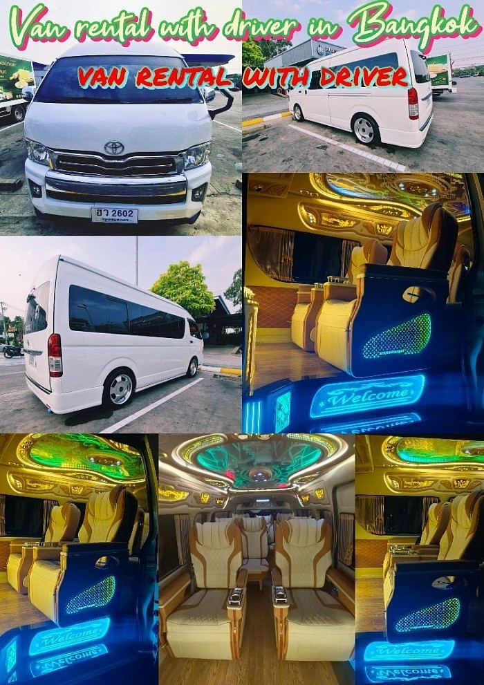 van rental bangkok without driver.       City Tour in Bangkok 4,000 baht per day including gas, including expressway, including parking fees for 1 day, 10 hours over 10 hours, OT 400 baht per hour.